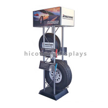 Tyre Retail Shop Interior Design Floor Standing Metal Automotive Store Car Wheel Tire Display Stand